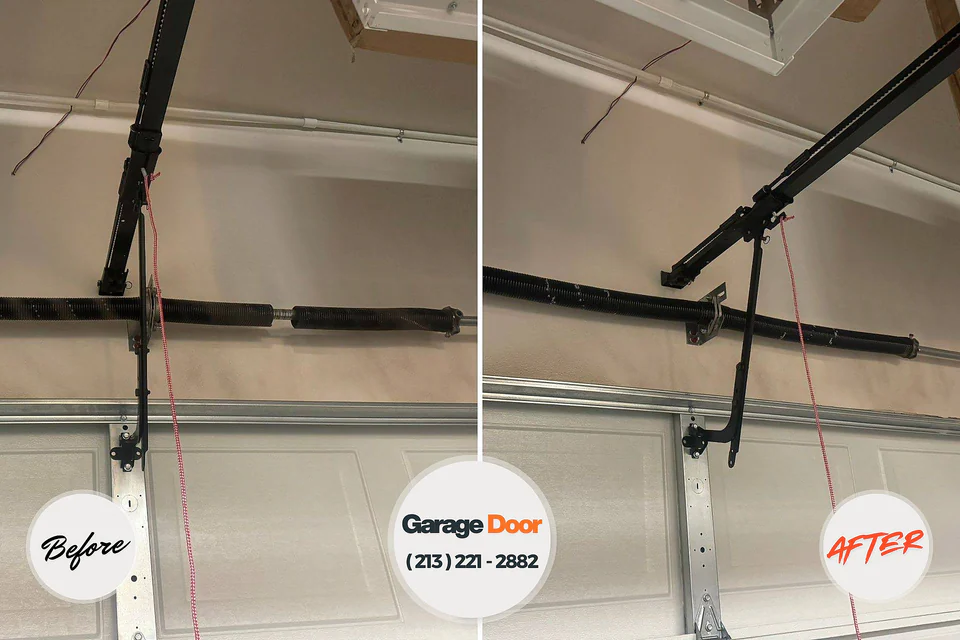 Before and after: garage door repair Grass Valley, CA